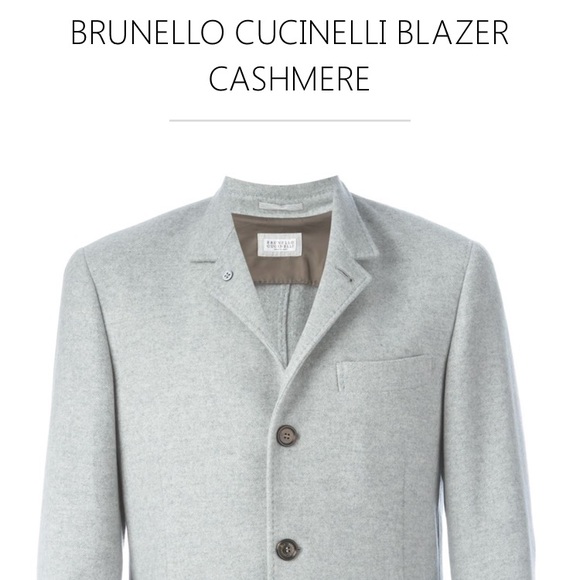 Brunello Cucinelli Other - Brunello Cucinelli Cashmere Blazer Light Gray